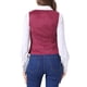 thumbnail image 3 of Chaleco sin mangas de ante sintético para mujer Inspire Chic, con cordones, color rojo vino, talla XS, 3 of 5