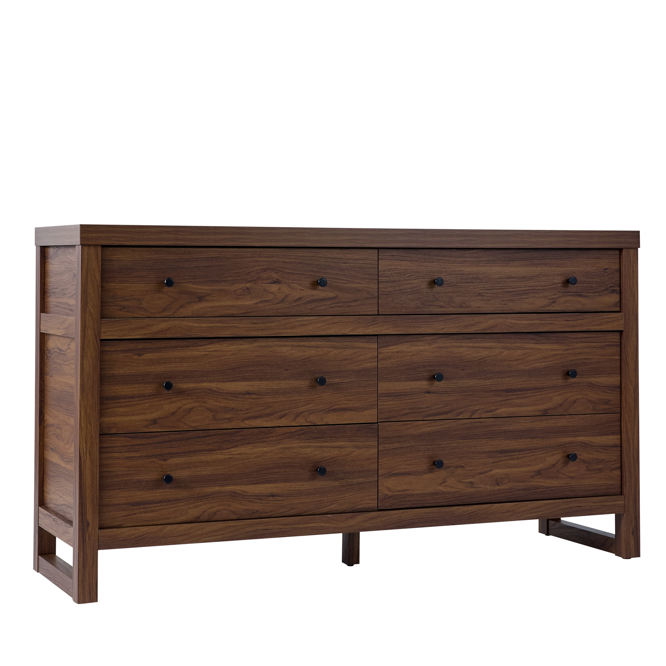 Better Homes & Gardens Ezra 64" Wide 6-Drawer Dresser, Walnut Finish