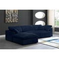 thumbnail image 6 of Meridian Furniture Cozy Navy Velvet Overstuffed Modular Sectional, 6 of 13