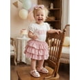 thumbnail image 5 of Cenuakty Baby6M 12M 18M Girl 1st Birthday Outfit Cute Short Sleeve Letters Embroidery Romper with Plaid Skirt, Headband 3Pcs Set, 5 of 9