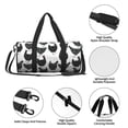 thumbnail image 6 of Xecao Retro Rooster print Round Travel Duffel Bag is a foldable gym bag with an inner pocket, perfect for travel sports, 6 of 8