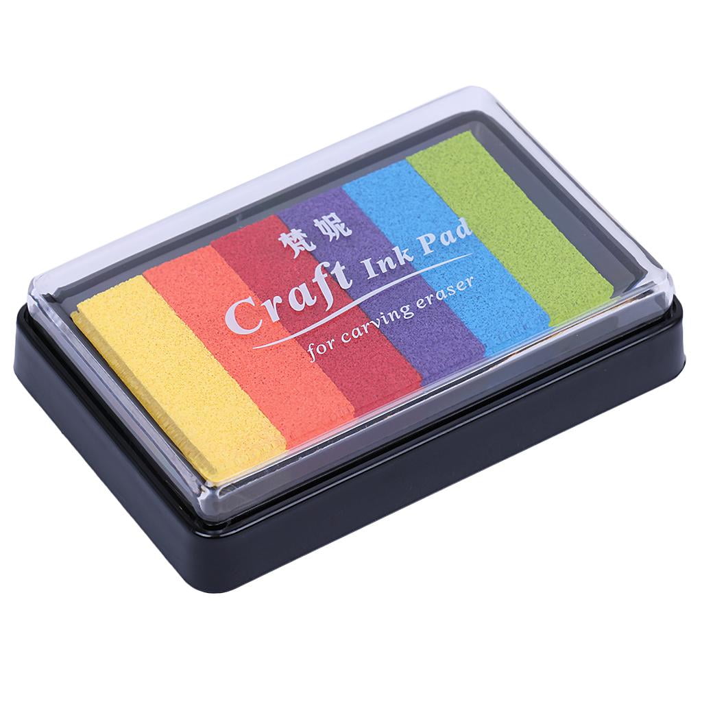 perfeclan 5xInk Pad Korea Stationery DIY Craft for Paper Wood Colorful Rainbow 5 5 Pcs
