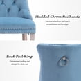 thumbnail image 2 of Sedona House Bar Stools Set of 4, Contemporary Velvet Upholstered Bar Chairs with Button Tufted Decoration and Wooden Legs, and Chrome Nailhead Trim, For Home and Kitchen, Light Blue, 2 of 10