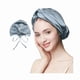 thumbnail image 1 of wonima11 100% Mulberry Silk Sleep Bonnet, Double Layer Silk Turban, Shower Cap, 8 Colors (Blue Bonnet With Adjustable Strap), 1 of 1