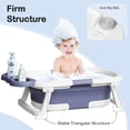thumbnail image 4 of Aprpink Foldable Baby ‎Bathtub Elephant PP+TPE with Soft Cushion&Thermometer for 0-36 Months Toddler Blue, 4 of 8