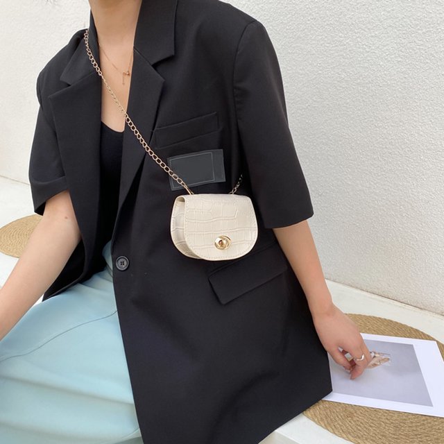 Bolso bandolera de piel sintética para mujer bandolera de hombro con Likrtyny patrón de piedras de Color sólido con cadena y solapa informal