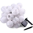 thumbnail image 1 of Guirnalda de luces LED solares para exteriores, impermeables, decorativas, plegables, para decoración de jardín (blanco cálido, 3,5 m), 1 of 5
