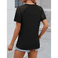thumbnail image 4 of PPYOUNG Women Tops Lace Trim Lightweight Short Sleeve Shirts Summer Casual Blouses Fashion Pleated Tunics, 4 of 5