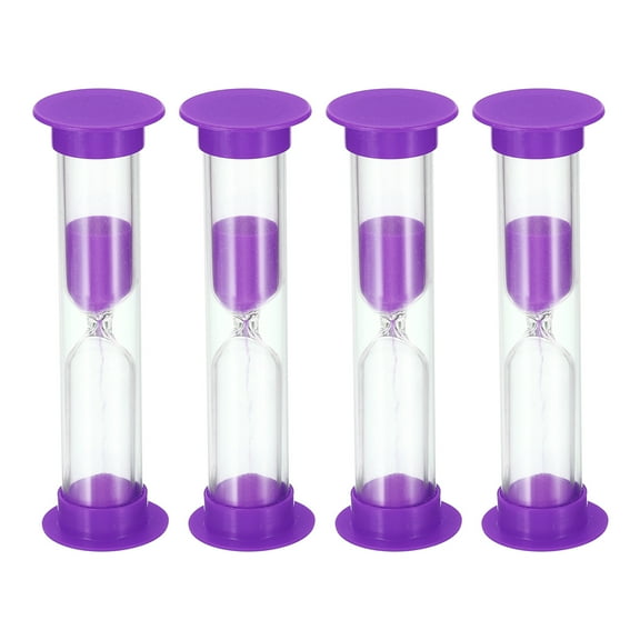 Uxcell 2 Minute Sand Timer, 4pack Small Sandy Clock, Count Down Sand Glass Purple