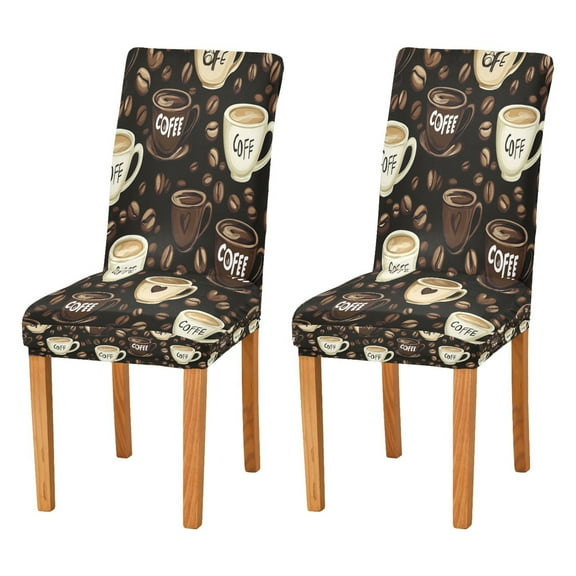 BZSMCE Chairs Slipcovers Dining Chair Covers Coffee Lovers' Delight Creative Pattern