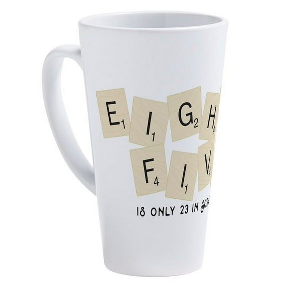 CafePress - Scrabble Eighty Five Only 23 - 17 Ounce Ceramic Latte Mug