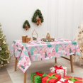 thumbnail image 5 of Christmas Tablecloth Pink Gingerbread House Xmas Tree Fabric Table Cloth Washable Table Cover for Party Home Kitchen Decor, 60 x 104 Inch, 5 of 6
