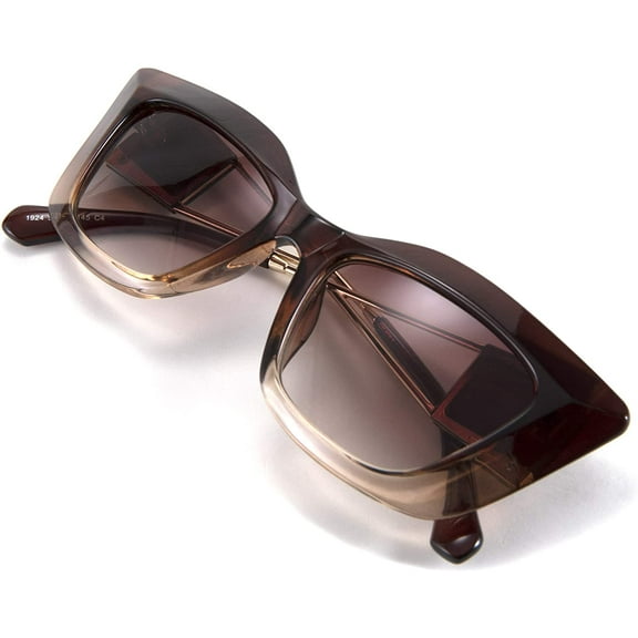 FEISEDY Retro Thick Square Cateye Sunglasses Women Men ARIZONA DREAM Metal Temple B2710