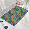 Monster Cartoon Truck Blue Pattern Flannel Non-Slip Floor Mat, Bedroom ...