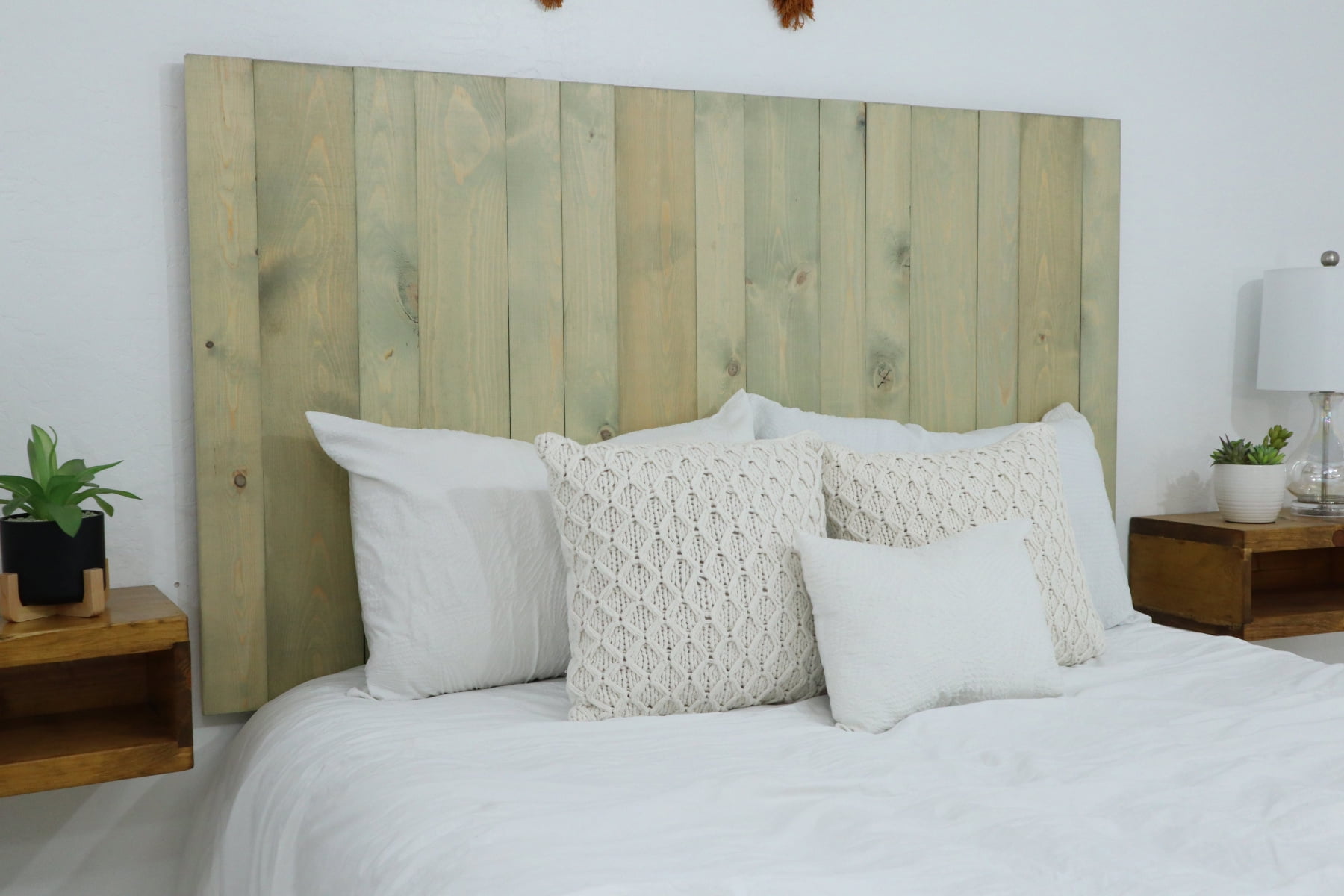 Barn Walls Sage Green Headboard, Cottage Design, Solid Wood Headboard