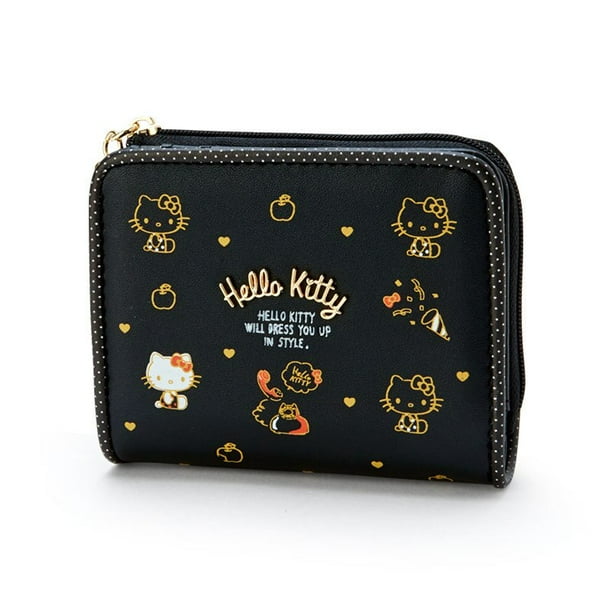 Cartera de Hello Kitty Kawaii para mujer, billetera recortada informal, Sanrio, Mymelody, Cinnamoroll, Kuromi, con forma de dibujos animados, tarjetero con cremallera
