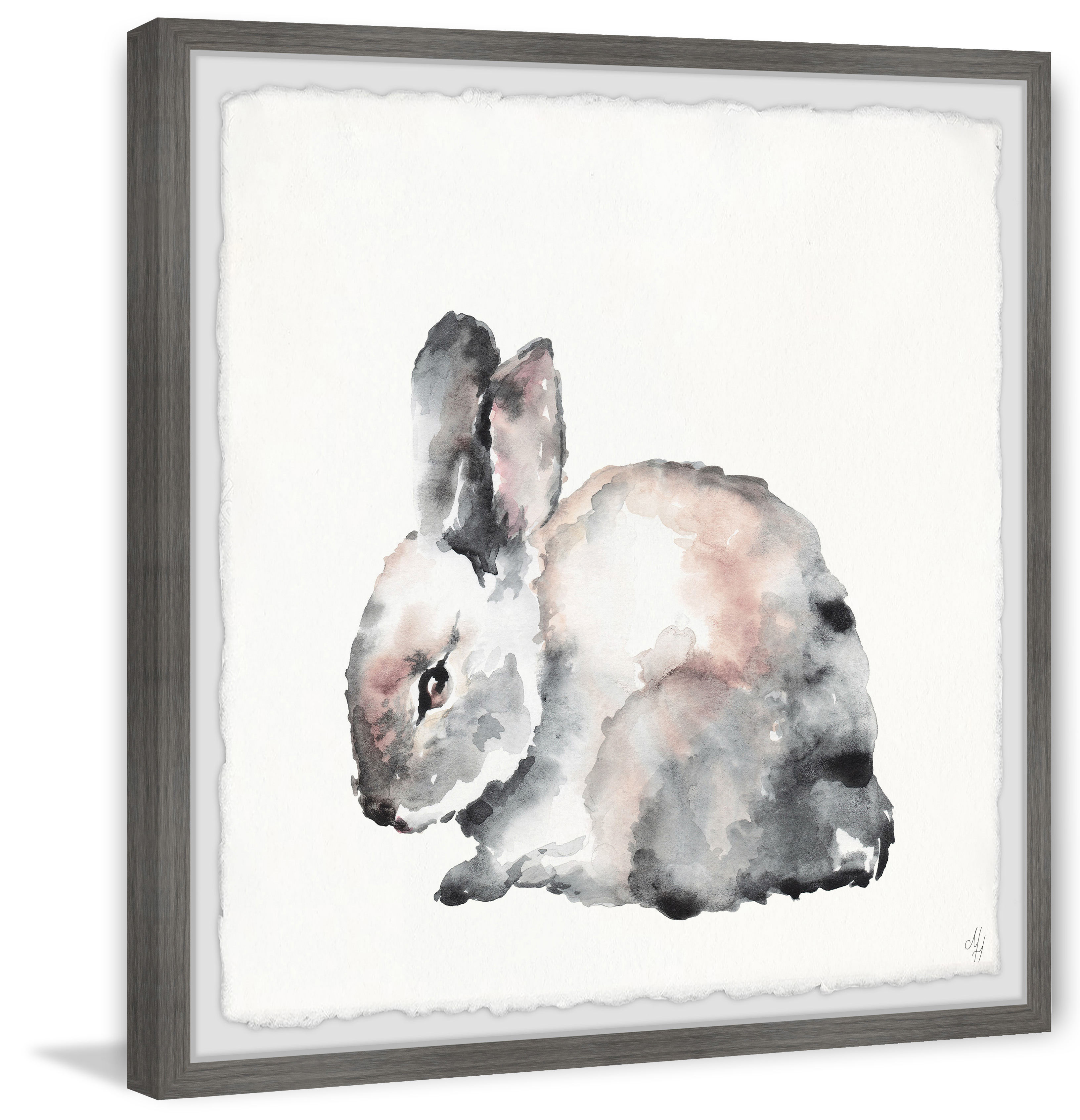 Marmont Hill Sad Bunny Framed Wall Art, 24.00" x 1.50"
