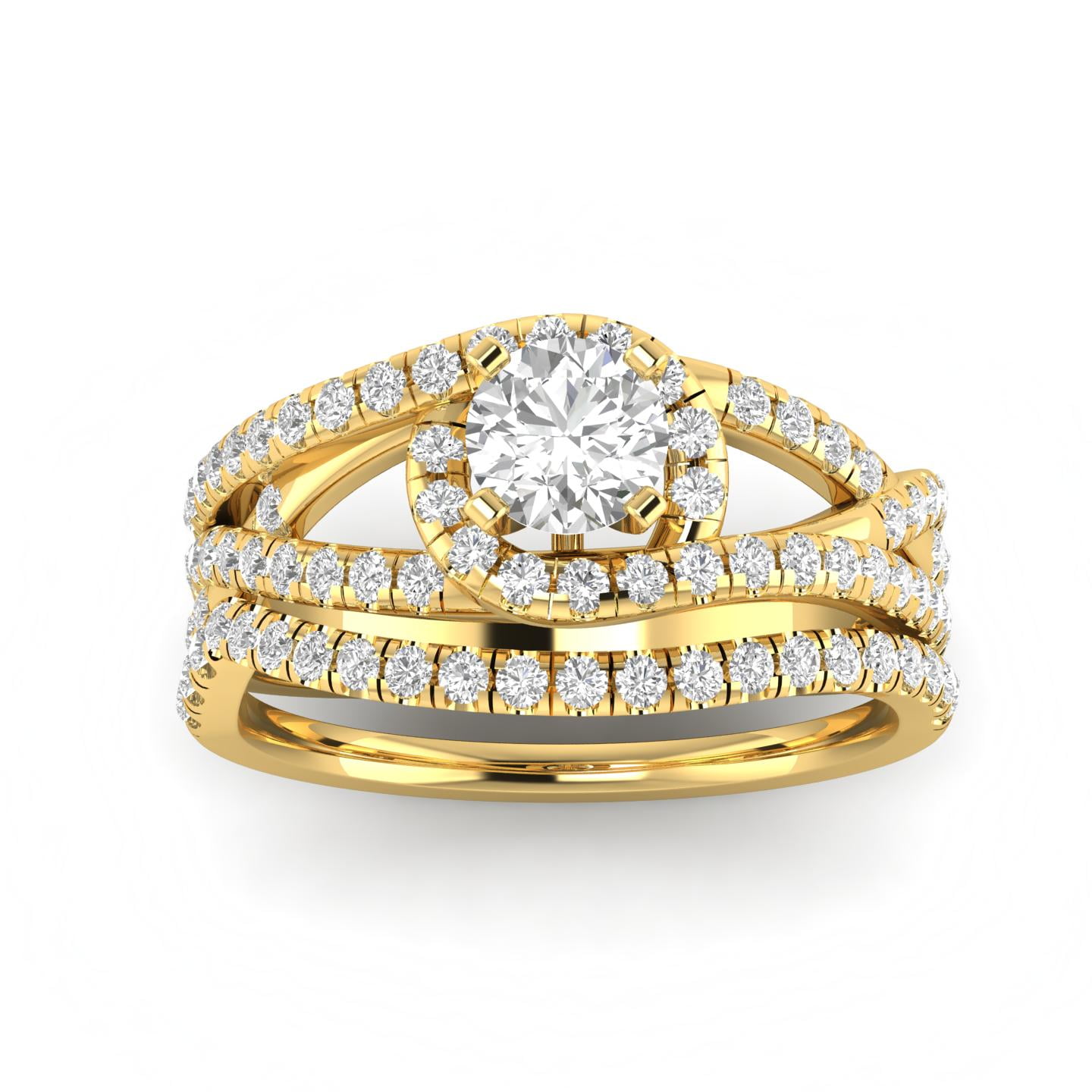 2022SUMMER/AUTUMN新作 10k Yellow Gold Diamond Engagement Ring Wedding Band  Bridal Set 1.00