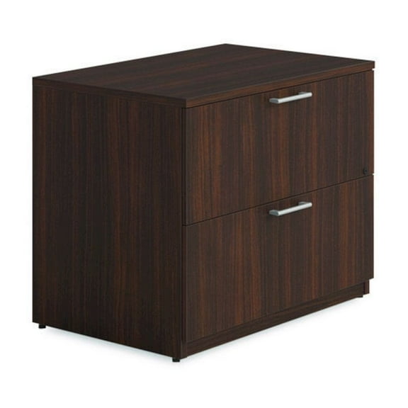 Alera Seville Series Lateral File Cabinet, 2 Legal-Size File Drawers, Mahogany, 36" x 24" x 29"