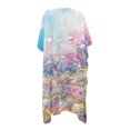 thumbnail image 2 of HELLHERO Colorful Jellyfish and Starfish Design Long Kimono Swimsuit Cover Up Loose Polyester Quick Dry Bathing Suit Cover Up, 2 of 6