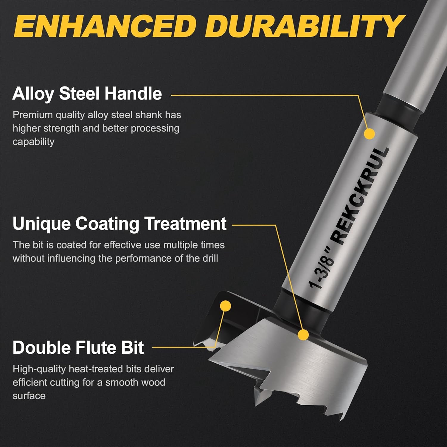FRKSMD-3-1/2 Inch Forstner Bit, 3-1/2" Forstner Drill Bit for Woodworking, Hinge Cutter for Hardwood, Plywood, Plastic