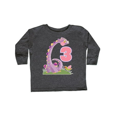 

Inktastic 3rd Birthday Dragon 3 Year Old Girl Gift Toddler Toddler Girl Long Sleeve T-Shirt