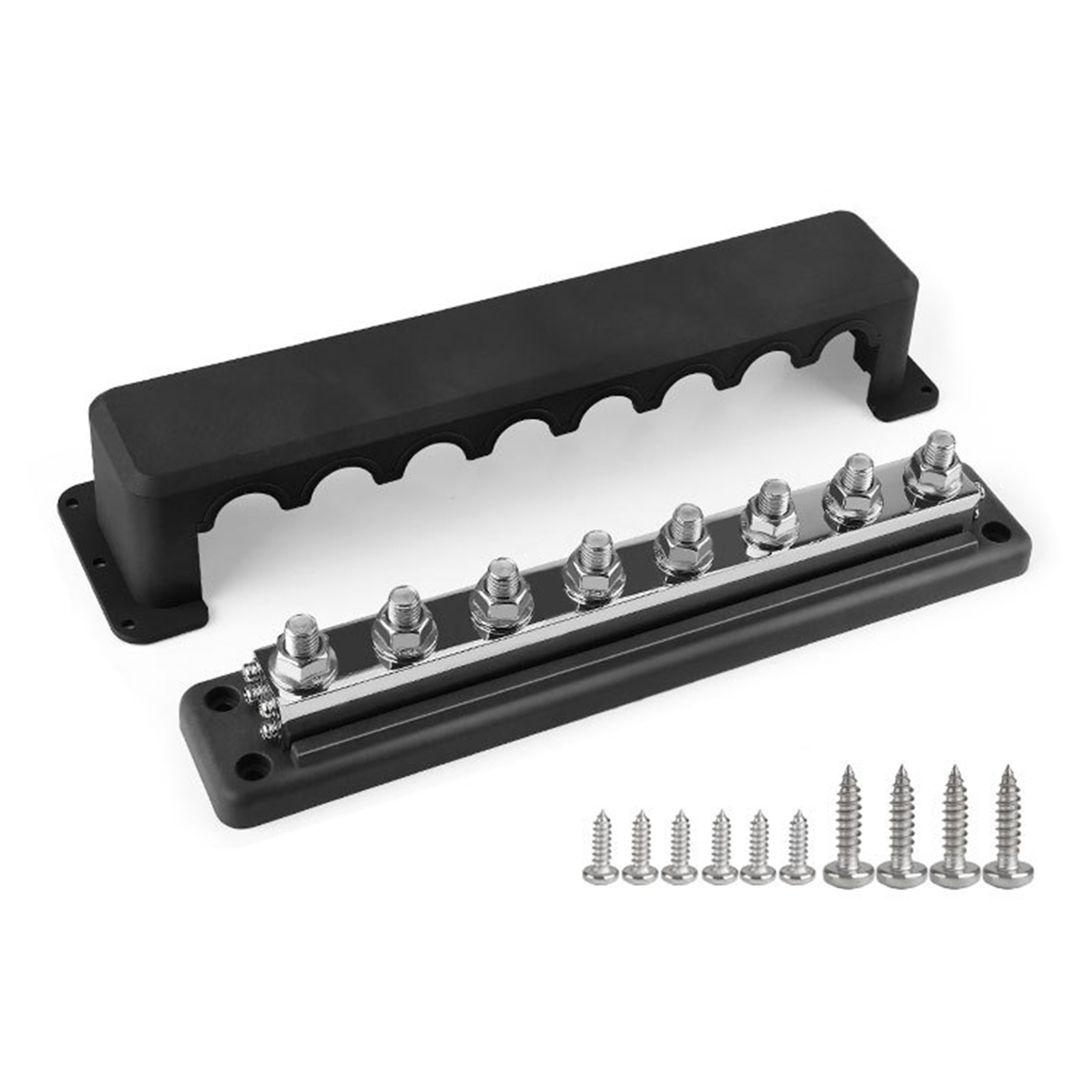 Marine Bus 48V with 3/8” Post Bus with Cover 600A Power Distribution Terminals Block for Car