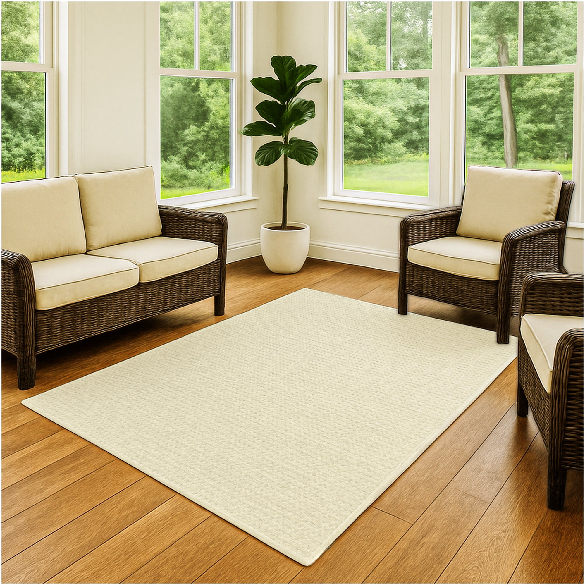 Koeckritz Rugs Interlace Indoor/Outdoor Ivory Area Rug, 4' x 6'