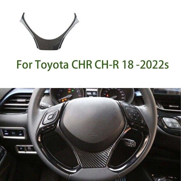 for Toyota CHR CH-R 2018-2022s Carbon Fiber Steering Wheel Blade Cover Trim 1pcs-