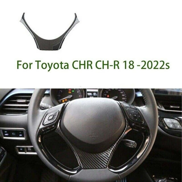 for Toyota CHR CH-R 2018-2022s Carbon Fiber Steering Wheel Blade Cover Trim 1pcs-