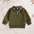 thumbnail image 2 of Gerichy Toddler Baby Boy Christmas Sweatshirt Button Shirt Lapel Pullover Top Fall Winter Outfit 6M-4T, 2 of 4