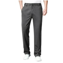 Big and Tall Cargo Pants for Mens Summer Mens Elastic Waist Pants Men's Solid Color Fashionable Casual Trousers Straight Pocket Large Size Pants Size L-5XL