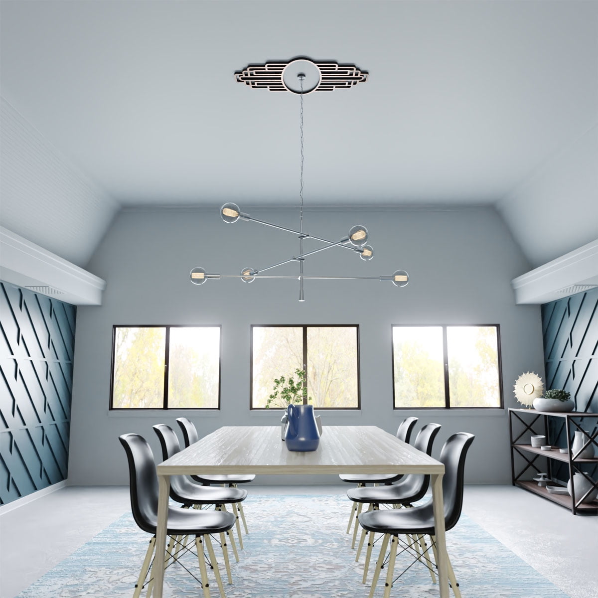 32"W x 16"H x 15 1/8"IH x 8 3/4"IW x 1"P Elizabeth Architectural Grade PVC Pierced Ceiling Medallion, Antiqued Copper