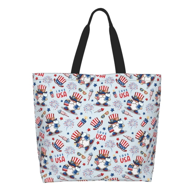 Balery I Love USA Bolsa Tote Estilo Estético con Cremalleras, Bolsa de Hombro, Bolsa de Compras Grande y Plegable
