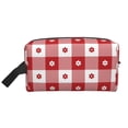 thumbnail image 2 of Uemuo Red Plaid Daisy Pattern Portable Toiletry Bags with Handle, Waterproof travel Make up Bags for Women, Large Capacity Travel Cosmetic Bags, 2 of 9