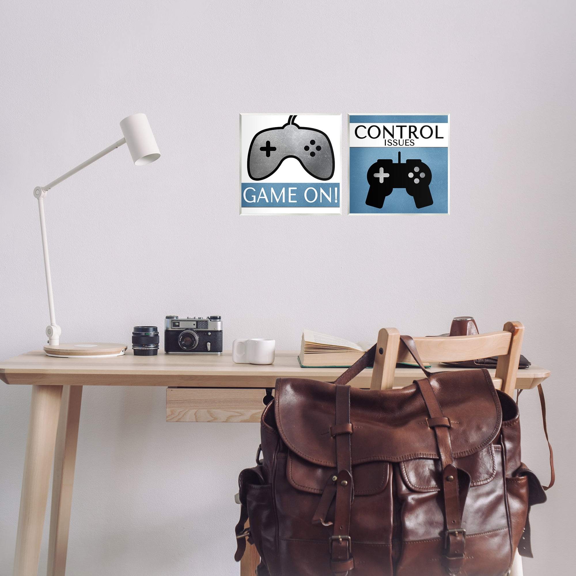 Stupell Industries Control Issues Gamer Entertainment Painting Unframed Art Print Wall Art, 12 x 12, Set of 2