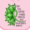 thumbnail image 4 of Inktastic Mental Health Awareness Green Sunflower Ribbon Boys or Girls Baby Bib, 4 of 4