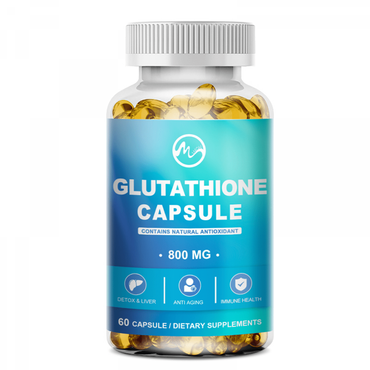 Glutathione by Minch 800mg 60 Softgels Non GMO Antioxidant