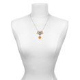 thumbnail image 3 of Delight Jewelry Silvertone Small Orange Enamel Disc Multi-Colored Crystal Mom Charm Necklace, 3 of 5