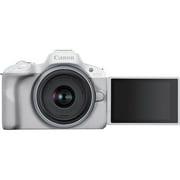 Canon EOS R50 Mirrorless Camera with 18-45mm Lens Bundle, White + 64GB Card + Accessories (International Model)