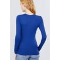 thumbnail image 4 of Simply Fashion Active Basic CrewNeck LongSleeve Slim Fit Cotton Tshirts,royalty,small, 4 of 4