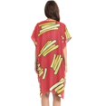 thumbnail image 3 of French Fries Women Swimsuit Cover up V Neck Beach Dress Short Sleeve Vacation Outfits Swimwear, 3 of 7