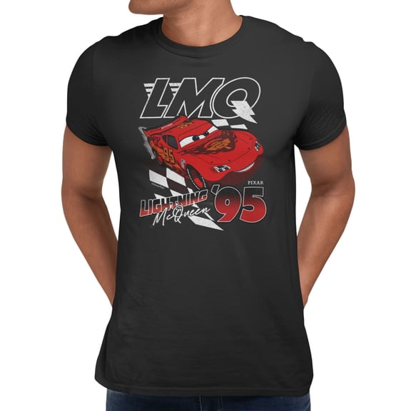 Disney Pixar Cars Lightning McQueen LMQ 95 Men's T Shirt (Black, S-XXXL)