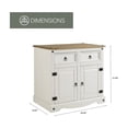 thumbnail image 3 of HomeStock Suburban Sophistication Wood Buffet Sideboard in Rustic Finish, Solid Pine, Dovetail Drawer Joints, Distressed Hardware, Spacious Storage, Easy Assembly-Color:Distressed White,Size:2 Door, 3 of 6