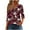 Wine, variant on Women's Tops Casual 3/4 Length Sleeve V Neck Shirts and Blouses Half Zipper Collar Women Loose Tunic Tops Shirts