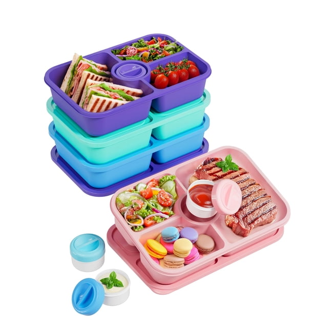 Juego de Contenedores para Alimentos Canfanni con 4 Compartimentos de 1100 ml