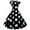 Black, variant on Babysbule Womens Summer Dresses, Women Vintage Retro Short Sleeve Dot Print Evening Party Prom Swing Dress