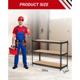 thumbnail image 4 of Heavy Duty Garage Shelving Units,3-Tier Adjustable Storage Shelves,60 x24 x 36 Inch ,Loads 1320 LBS,Adjustable Garage Storage Shelving, Metal Storage Utility Rack Shelf Unit, 4 of 8