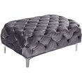 thumbnail image 1 of Meridian Furniture Mercer Gris Velours Pouf Gris, 1 of 4