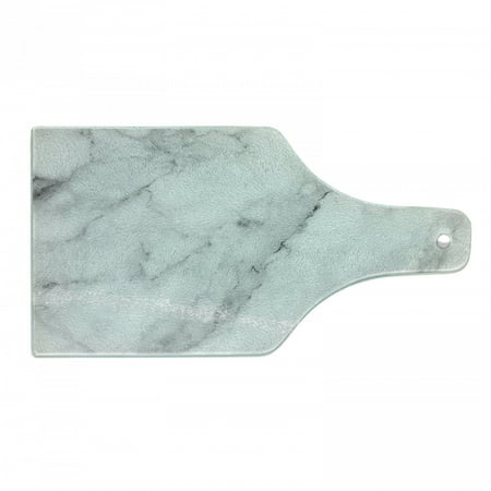 

Marble Print Cutting Board Granite Surface Motif Sketch Nature Effect and Cracks Antique Style Image Tempered Glass Cutting and Serving Board Wine Bottle Shape Grey Dust White by Ambesonne